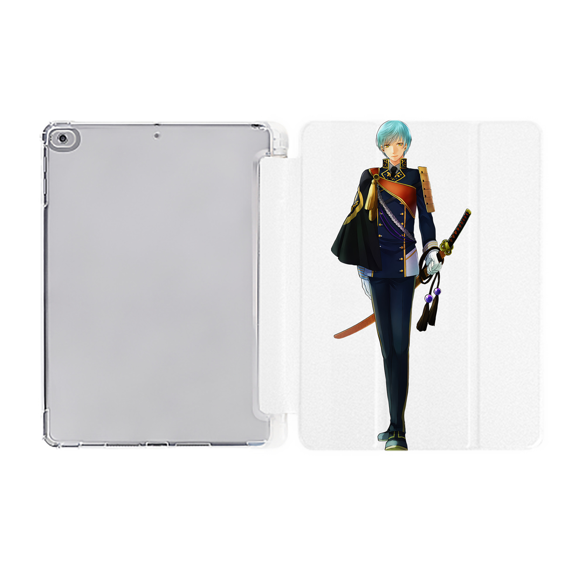 （画像用） 刀剣乱舞 Touken Ranbu IPad ケース ペン収納付き 三つ折りスタンド PUレザー×シリコン 対応機種9.5/10.5/10.9インチ
